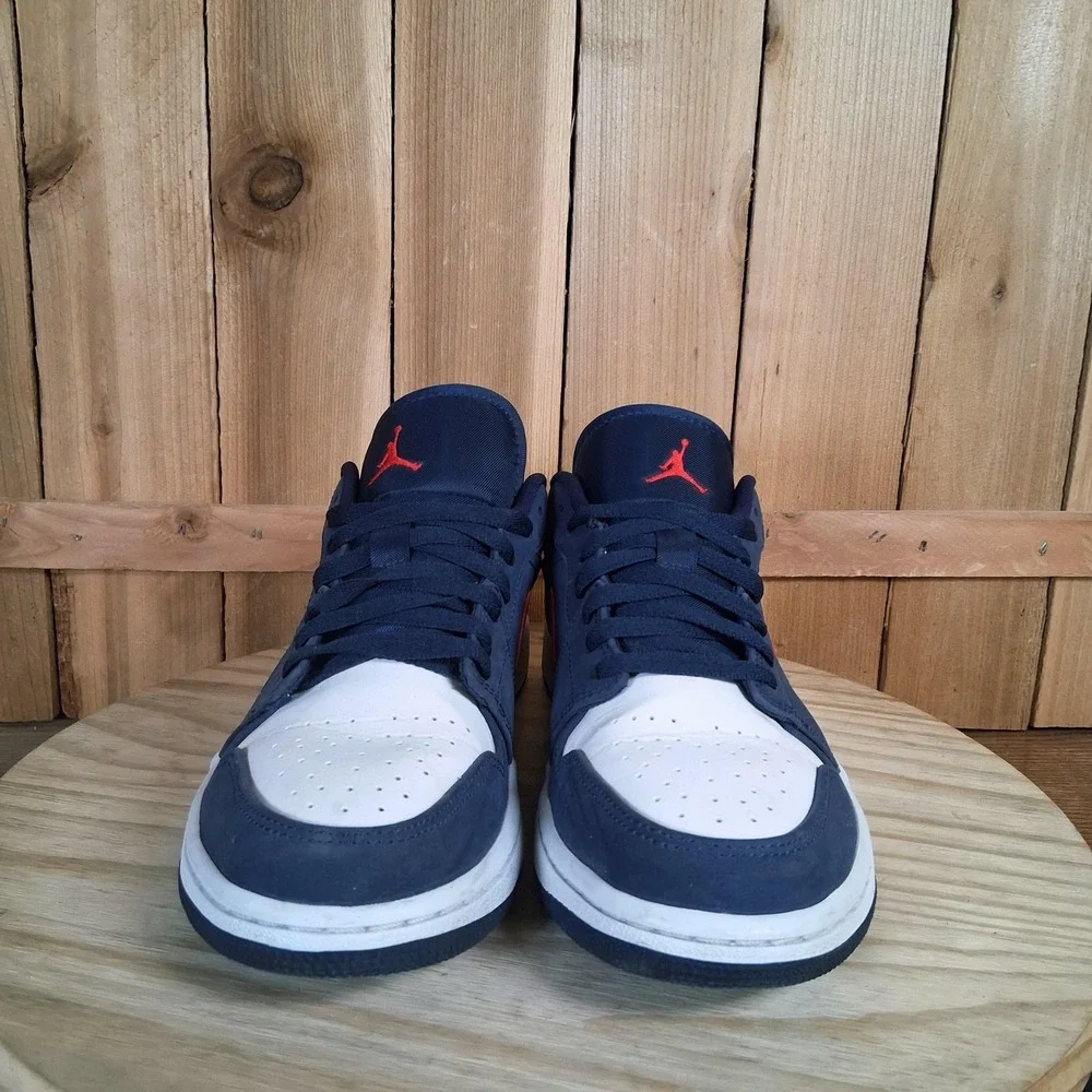 Nike Air Jordan 1 Low USA Shoes Mens 8.5 Navy Red Basketball Sneakers CZ8454-400